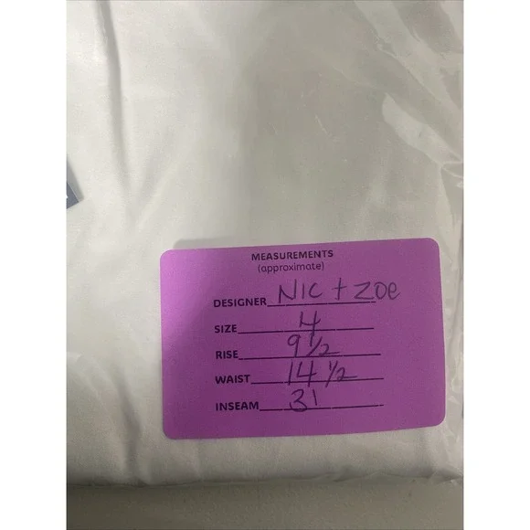 NIC+ZOE Womens Polished Wonderstretch Pull On Paper White Straight Leg Pants 4 - Picture 9 of 9